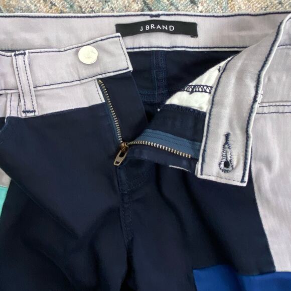 J BRAND Super Skinny Slick Color Block Jeans, Size 26 - Picture 10 of 13